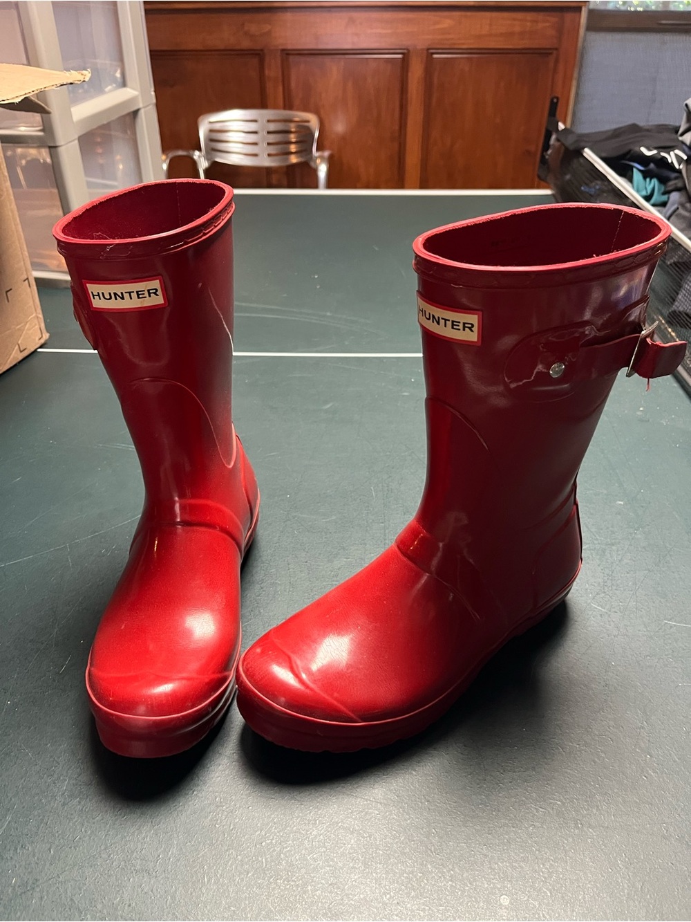 Hunter Kids Glossy Red Rain Boots